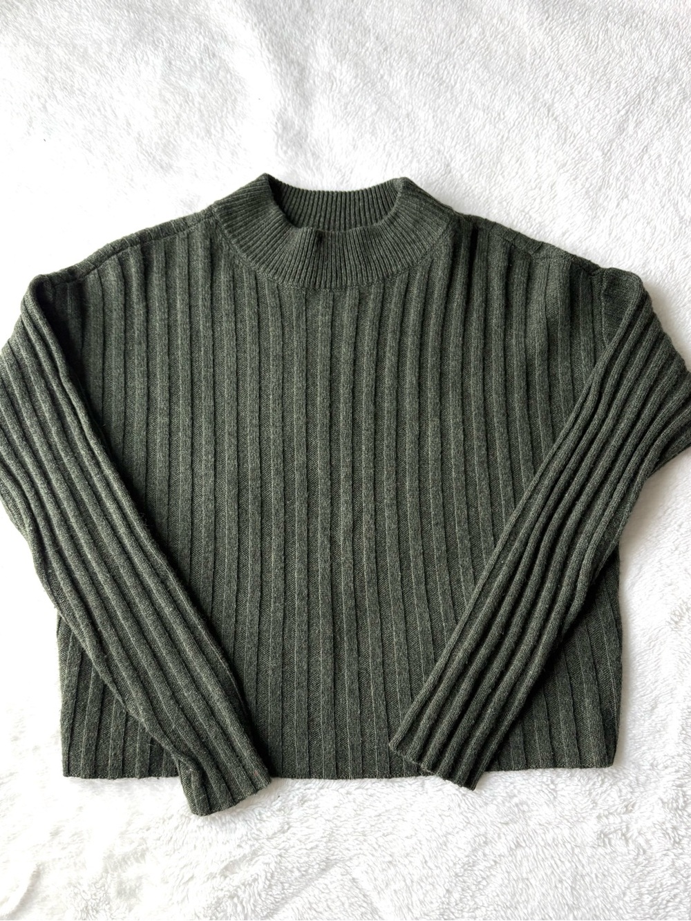 Madewell Olive Green Ribbed Sweater